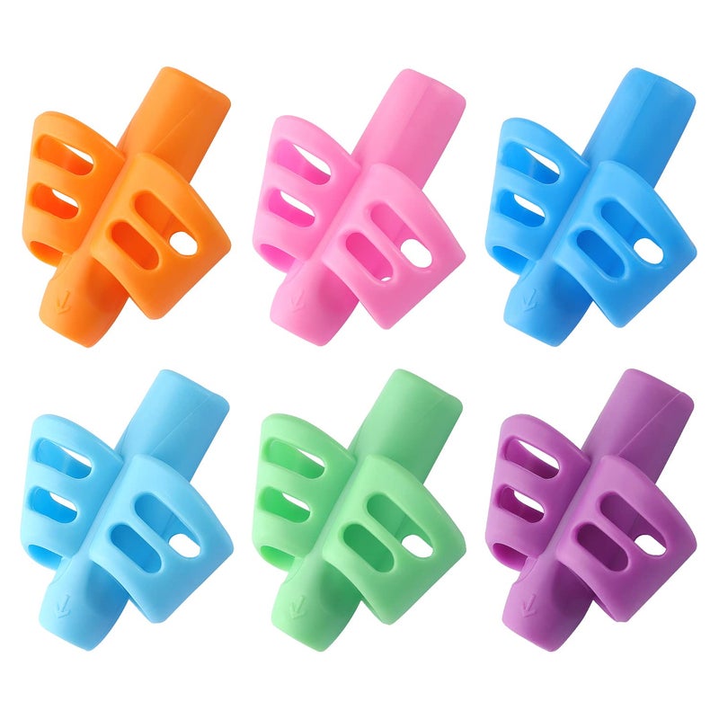 Bribobo 6 Pack Pencil Grips for Kids Handwriting Pencil Grippers  Pencil Writing Aid Grip Posture Correction Tool for Kids Toddler Children Special Needs - Image 1